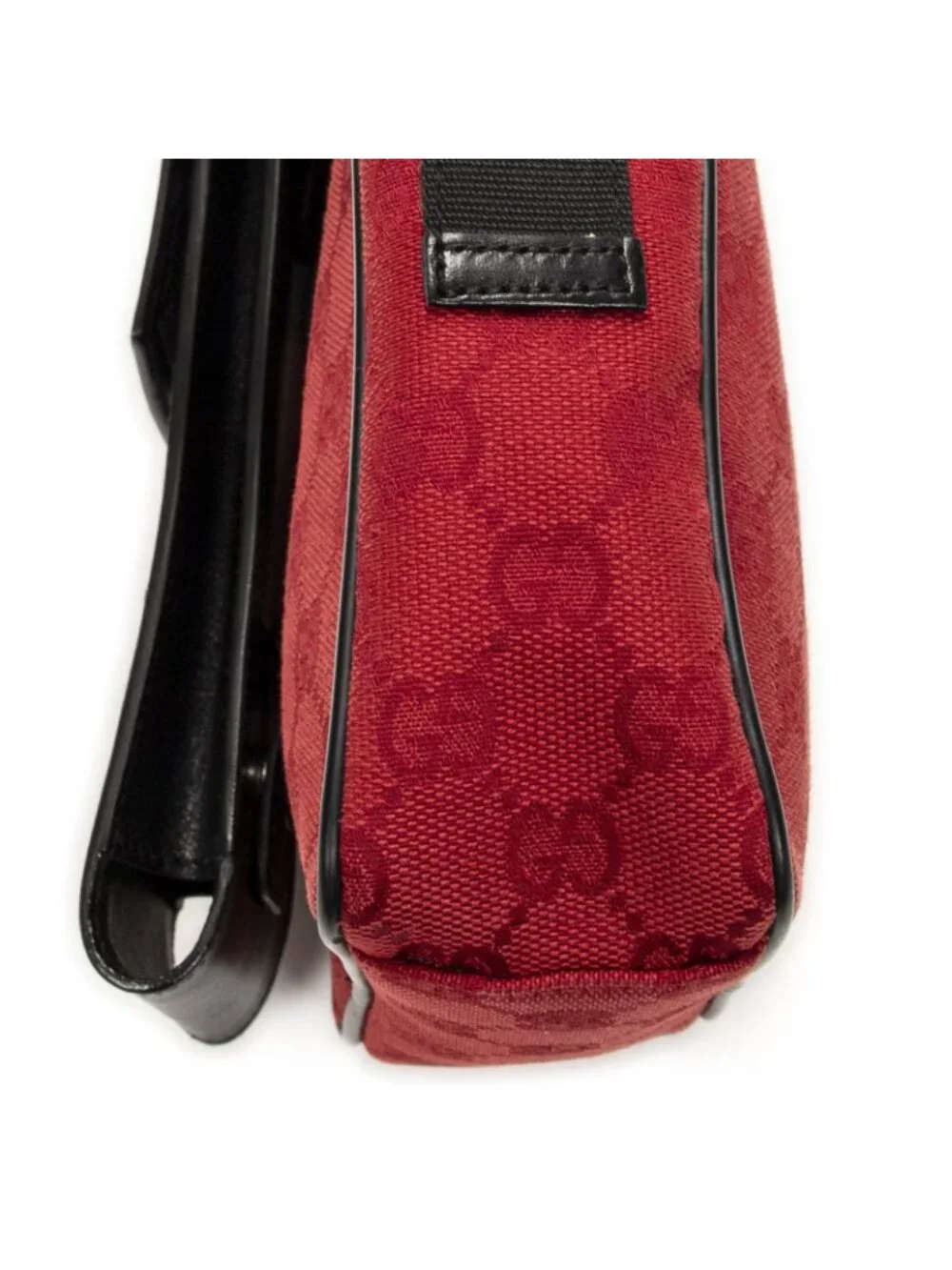 Gucci Square Pochette Crossbody Red Black GG Canvas - Picture 8 of 10